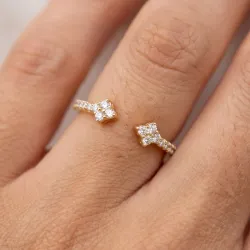 Open Pav&eacute; Diamond Ring in 18K Gold or Platinum | Celinni