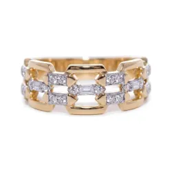 Diamond Link Ring in 18K Gold or Platinum | Celinni