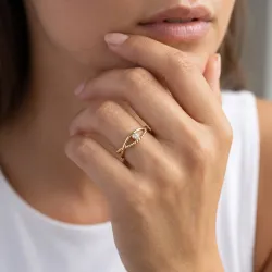 Bezel Set Diamond Crossover Ring in 18K Gold or Platinum