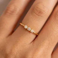 Trilogy Diamond Ring in 18K Gold or Platinum | Celinni