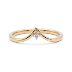 Chevron Diamond Ring in 18K Gold or Platinum | Celinni