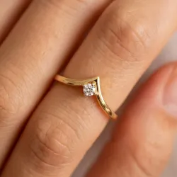 Chevron Diamond Ring in 18K Gold or Platinum | Celinni