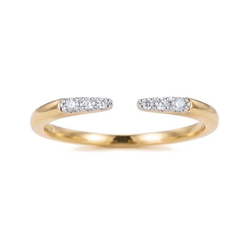 Open Diamond Band Ring in 18K Gold or Platinum | Celinni