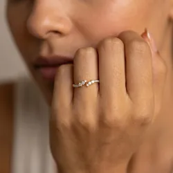 Open Diamond Cascade Ring in 18K Gold or Platinum | Celinni