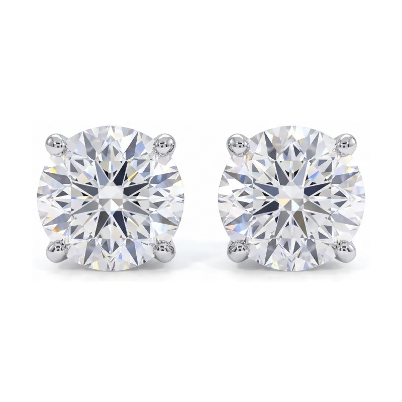Boucles d'Oreilles Diamant Rond – Collection Promesse