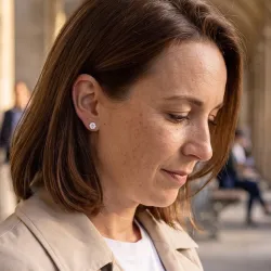 Boucles d'Oreilles Diamant Rond – Collection Promesse