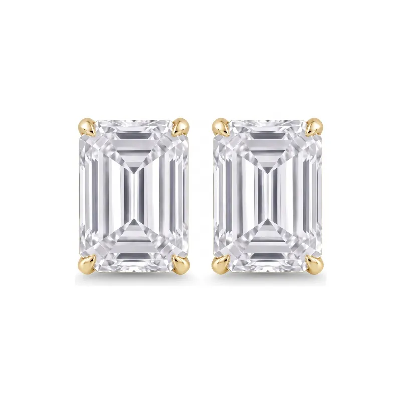 Boucles d'Oreilles Diamant Emeraude Promesse