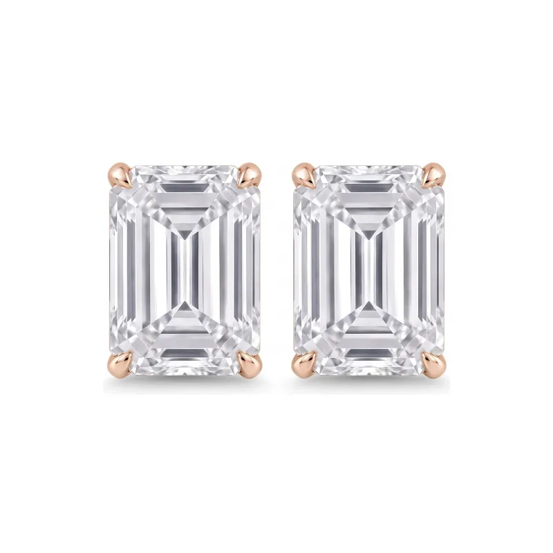 Boucles d'Oreilles Diamant Emeraude Promesse