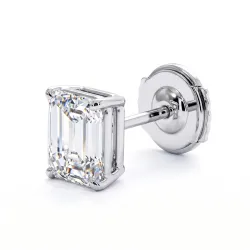 Boucles d'Oreilles Diamant Emeraude Promesse