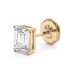 Boucles d'Oreilles Diamant Emeraude Promesse
