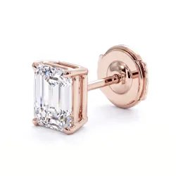 Boucles d'Oreilles Diamant Emeraude Promesse