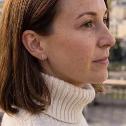 Boucles d'Oreilles Diamant Emeraude Promesse