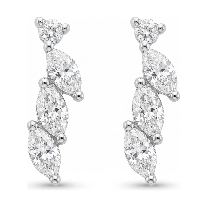 Alya Kletterohrringe mit Naturdiamanten aus Platin 950