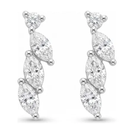 Ear Climber Oorbellen Alya met Natuurlijke Diamanten in Platina 950