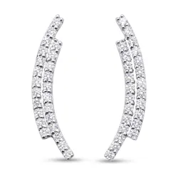 Victoire Klimmende Oorbellen met Diamanten in 18K Witgoud
