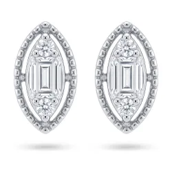 Albane Marquise-Ohrringe mit Naturdiamanten aus 18K Weißgold