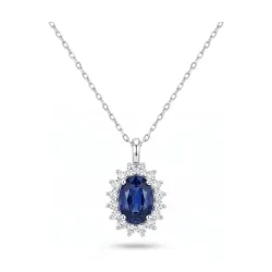 Anhänger Azélie mit Blauem Saphir und Diamanten