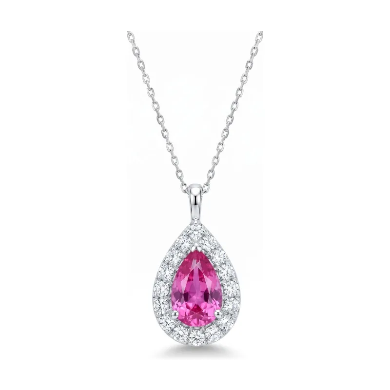Capucine Hanger Roze Saffier & Diamanten in Platina