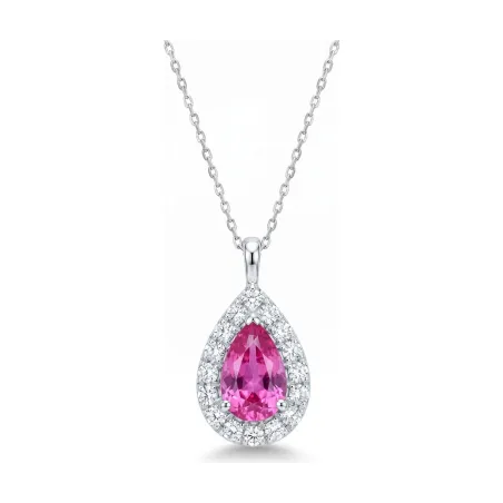 Anhänger Capucine mit Rosa Saphir und Diamanten in Platin 950