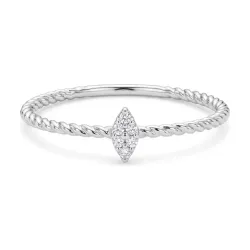 Zélie Twisted Diamond Ring in 18K White Gold
