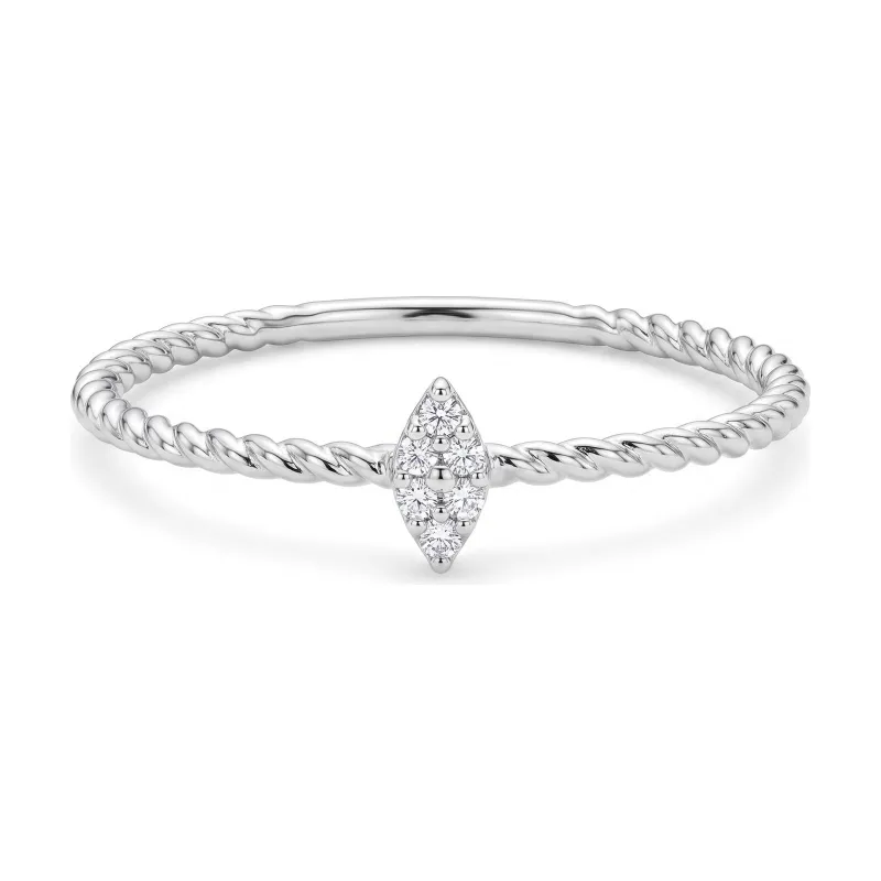 Bague Torsadée Diamants Naturels Zélie en Or Blanc 18K