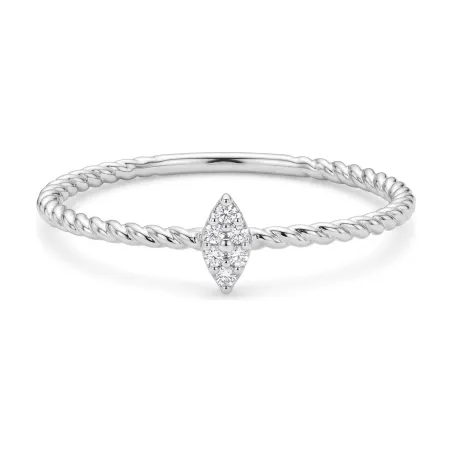 Gedrehter Ring Zélie mit Natürlichen Diamanten in 18K Weißgold