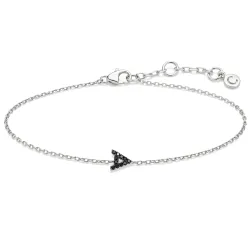 Pulsera Inicial Hombre Diamantes Negros Oro Blanco | Celinni