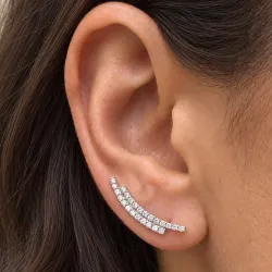 Victoire Klimmende Oorbellen met Diamanten in 18K Witgoud