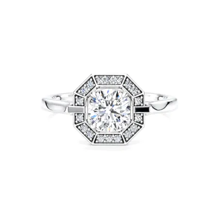 Bague de fiançailles diamant rond Livia