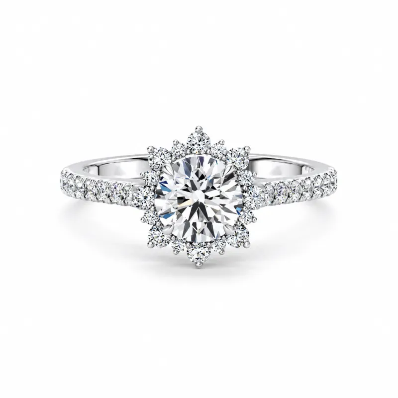 Bague de fiançailles diamant rond Alba
