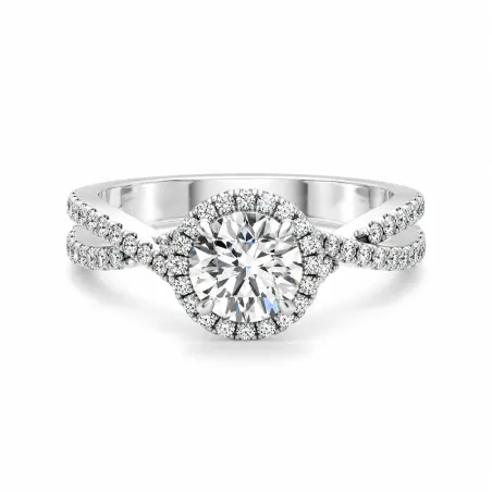 Verlovingsring ronde diamant Auréole