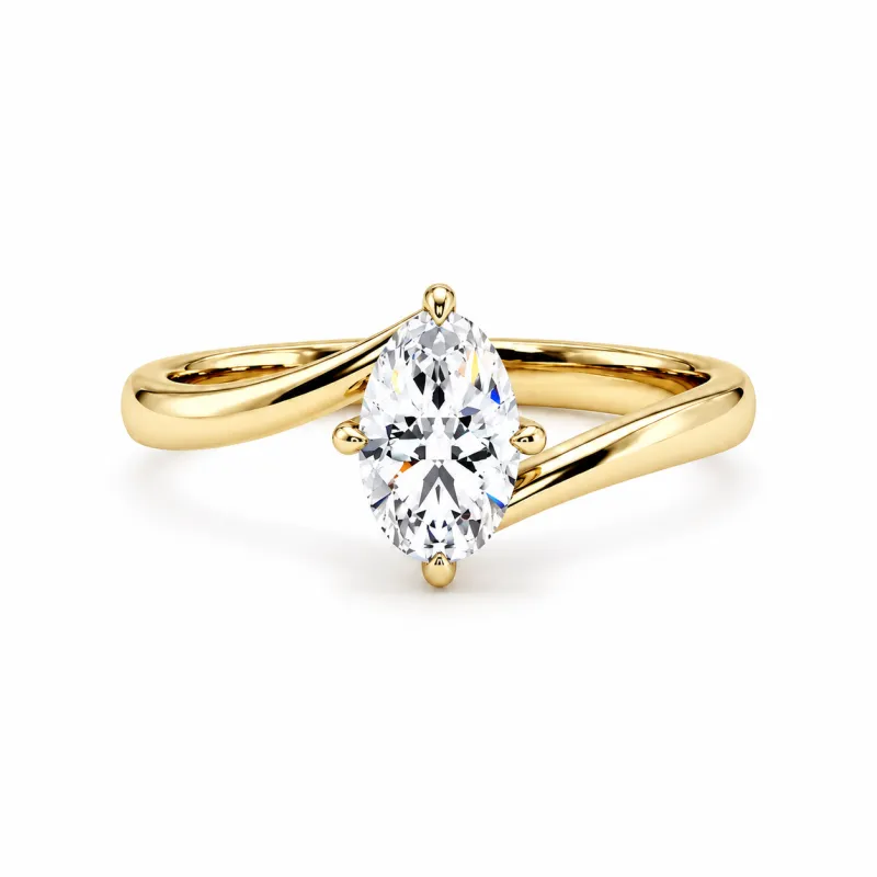 Bague de fian&ccedil;ailles diamant ovale &Eacute;clipse | Celinni