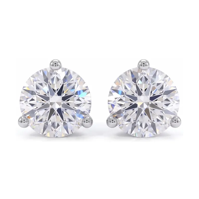Ohrringe mit rundem Diamanten, 3 Krappen, Kollektion Promesse