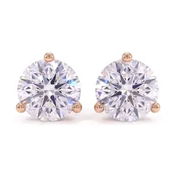Round Diamond 3-Prong Earrings, Promesse Collection by Celinni