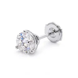 Ohrringe mit rundem Diamanten, 3 Krappen, Kollektion Promesse