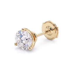 Boucles d'Oreilles Diamant Rond 3 Griffes, Collection Promesse