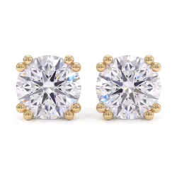 Round Diamond Double-Prong Earrings, Promesse Collection by Celinni