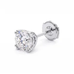 Round Diamond Double-Prong Earrings, Promesse Collection by Celinni