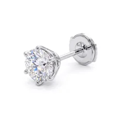 Boucles d'Oreilles Diamant Rond 6 Griffes, Collection Celinni 1968