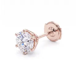 Round Diamond 6-Prong Earrings, Celinni 1968 Collection