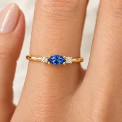 Geboortesteen Ring September, Saffier, Romy