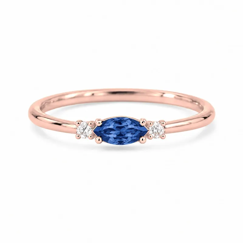 Anillo Romy Septiembre con Zafiro y Diamantes Naturales