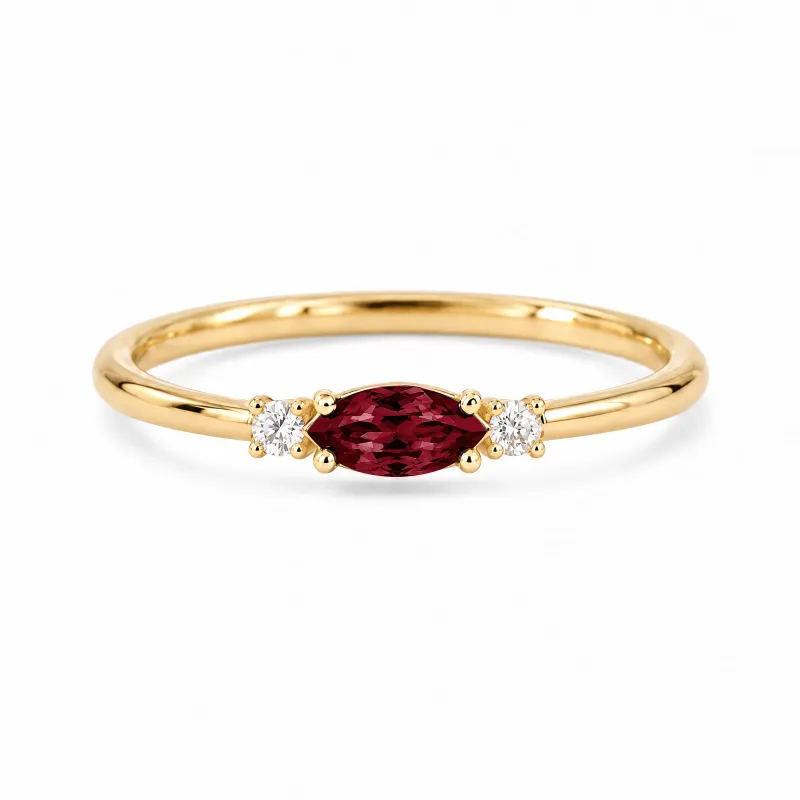 January Birthstone Ring, Garnet, Romy