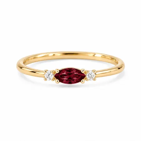 Anillo Romy Enero Granate y Diamantes Naturales