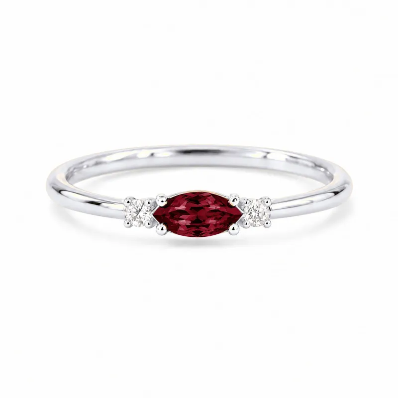 Romy January Natural Garnet and Diamond Ring | Celinni