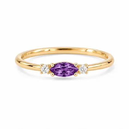 Anillo Romy Febrero Amatista y Diamantes Naturales