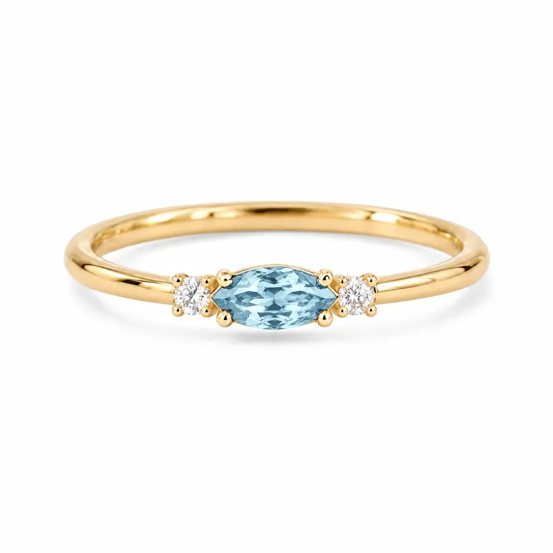 Geburtssteinring März mit Aquamarin, Romy