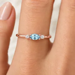 Romy March Natural Aquamarine and Diamond Ring | Celinni
