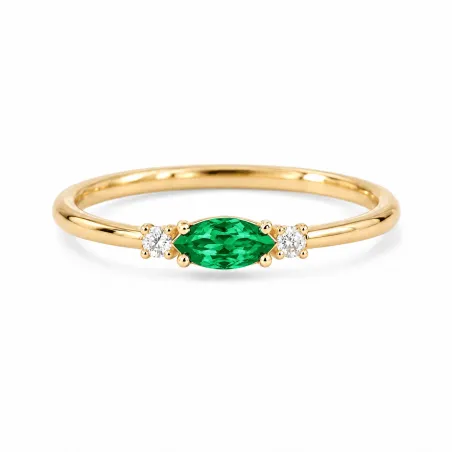 Anillo Romy Mayo Esmeralda y Diamantes Naturales
