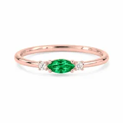 Anillo Romy Mayo con Esmeralda y Diamantes Naturales